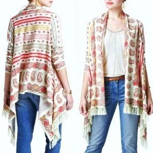 Guinevere Anthropologie Esta Fringe Cardigan